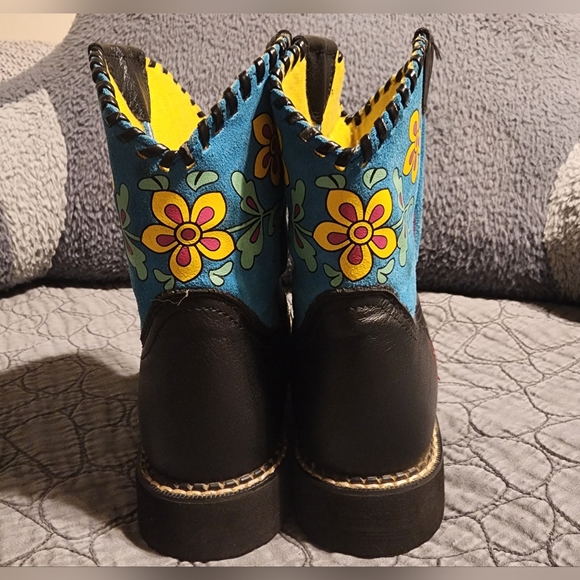 Ariat Big Girls Size 5 Colorful Floral Cowboy Boots - Picture 8 of 16